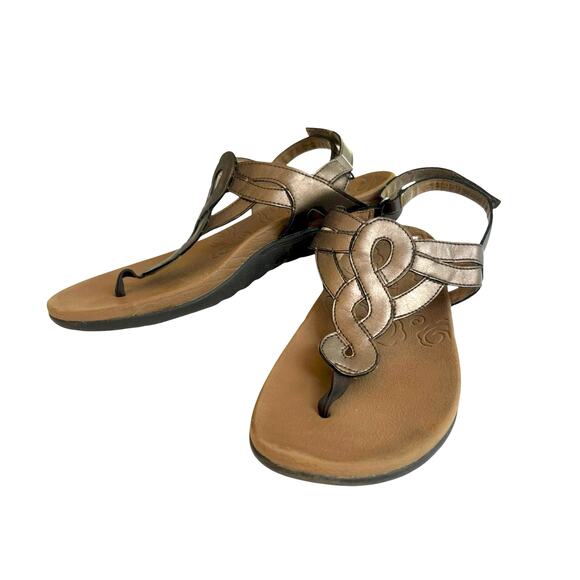 Rockport Women’s Ramona Sandals Sz 8.5M Metallic Gray T-Strap Comfort - Picture 5 of 8